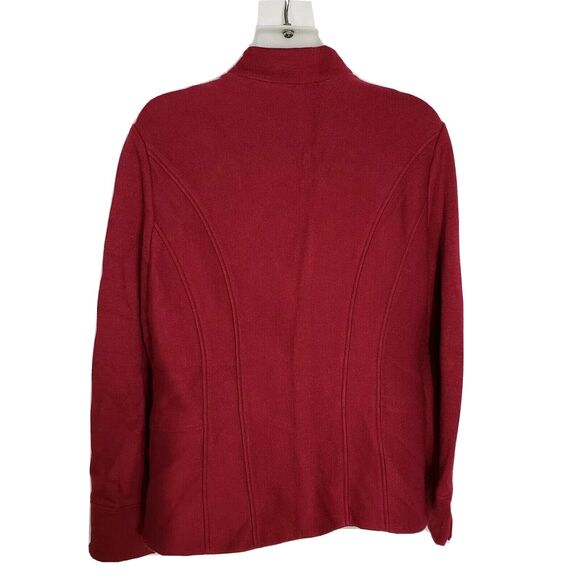 Coldwater Creek Womens Jacket Size 10 Tailored Fit Maroon Button Up Long Sleeve - Picture 2 of 10